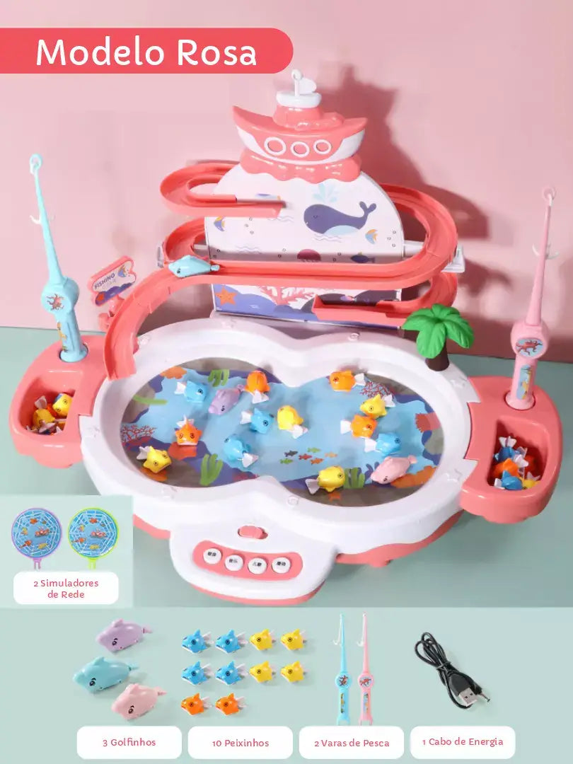 Pesca Criativa - Super Brinquedo de Pescaria Interativo + Brinde Exclusivo Criativaê Rosa
