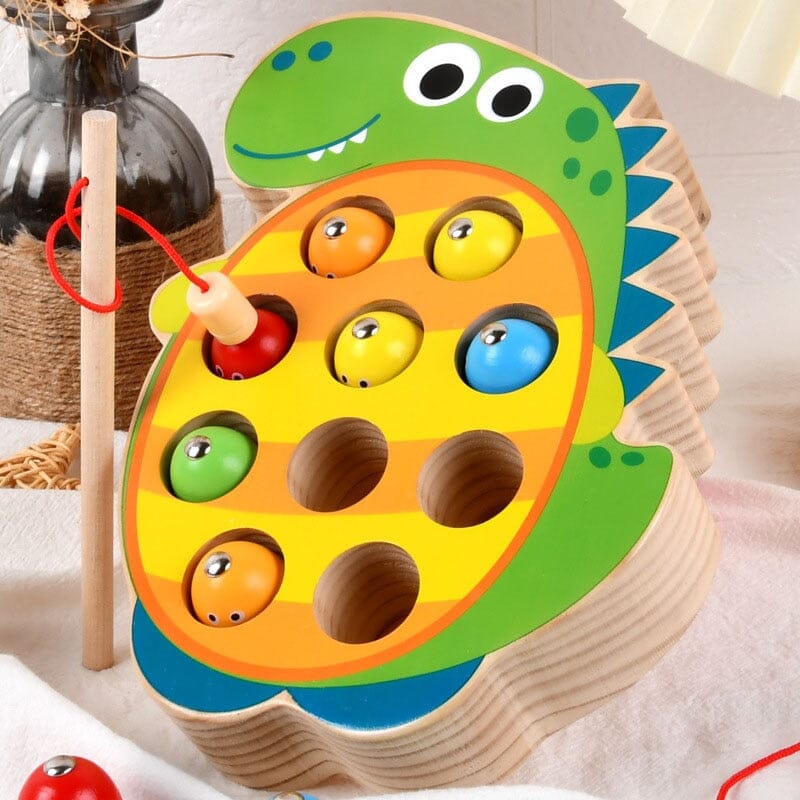 Pesca Magnética infantil - Pesca interativa Infantil Criativaê Dinossauro