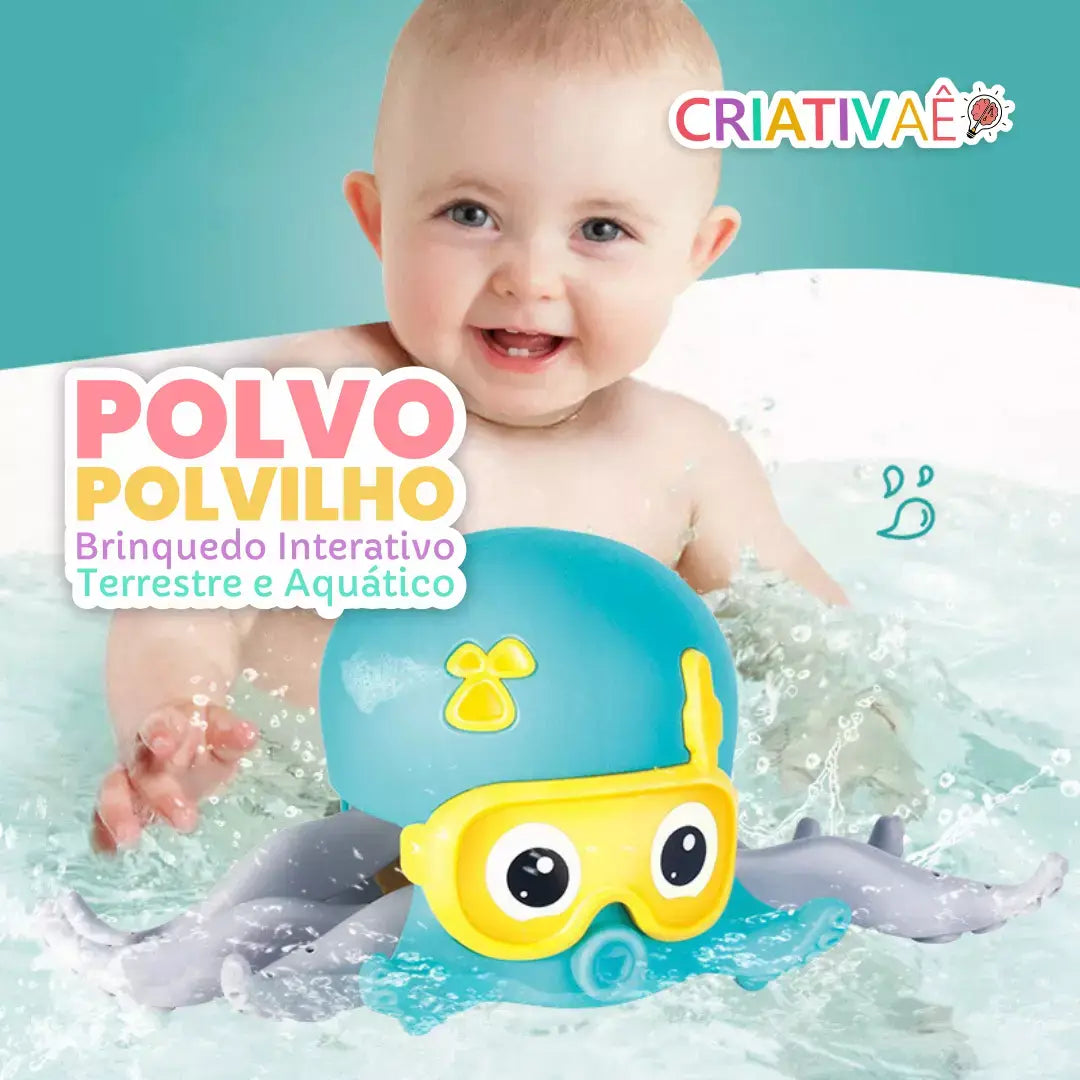 Polvo Polvilho - Brinquedo Interativo Terrestre e Aquático + Brinde Exclusivo Criativaê