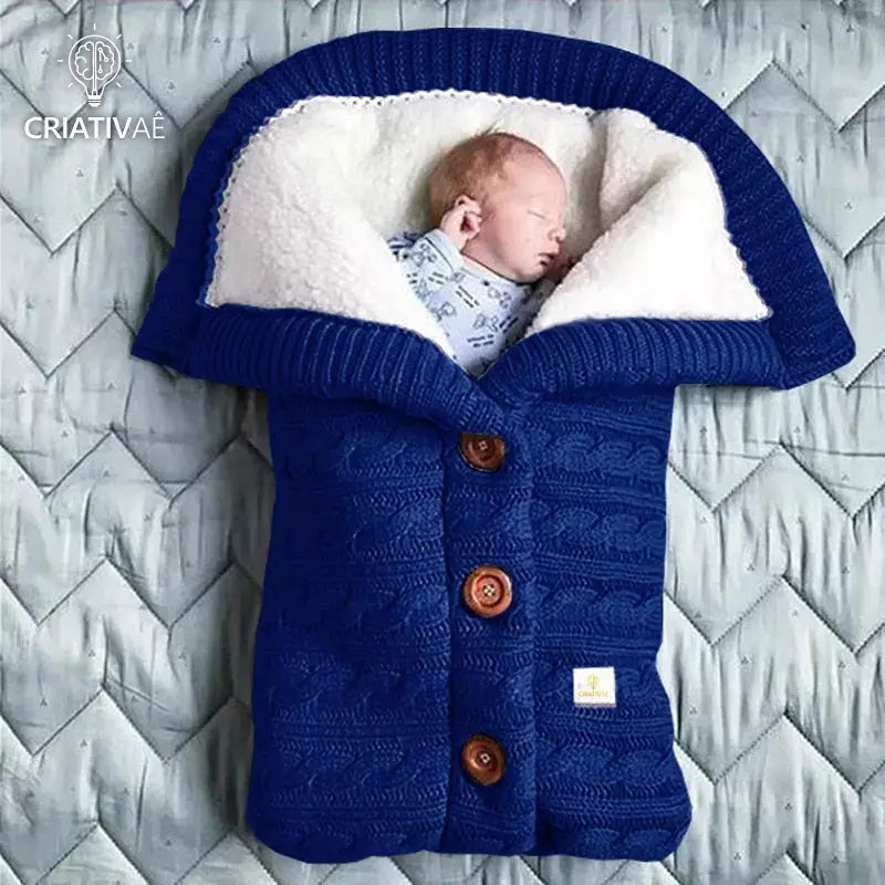 Saco de Dormir Bebê em Tricot Ultra Confort I&C 3 Criativaê Azul Escuro 68cm x 40cm 