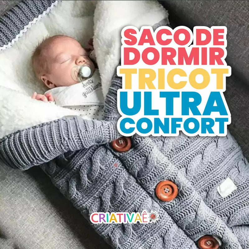 Saco de Dormir Bebê em Tricot Ultra Confort I&C 3 Criativaê Cinza 68cm x 40cm 