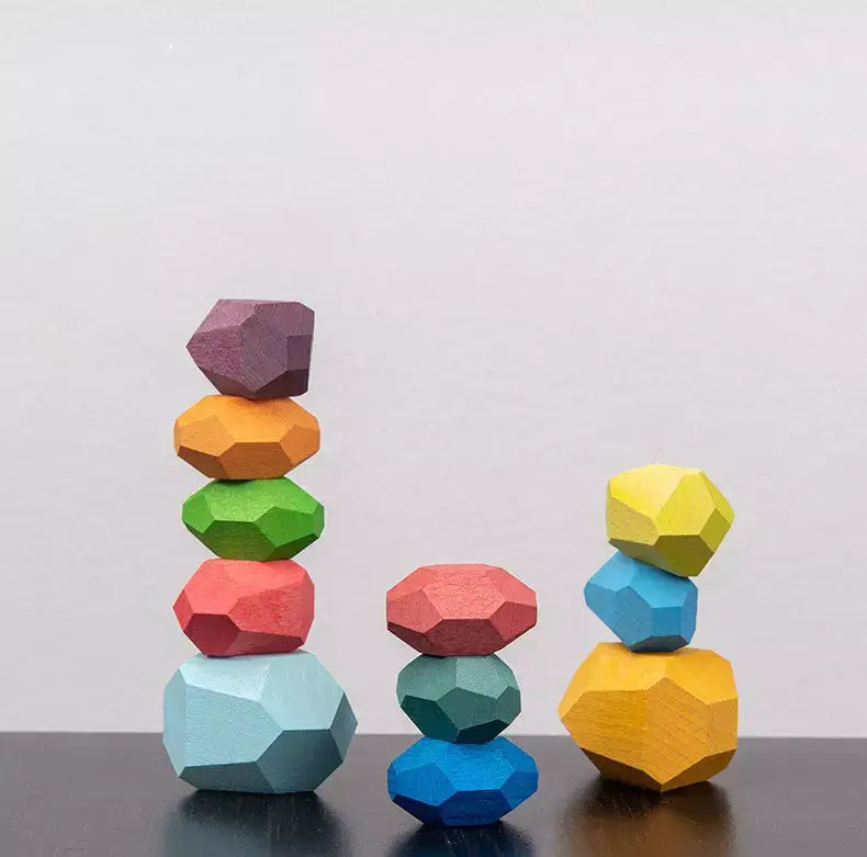 Stone Build - Blocos Montessori para Empilhar + Brinde Exclusivo 3+ Criativaê 11 Peças