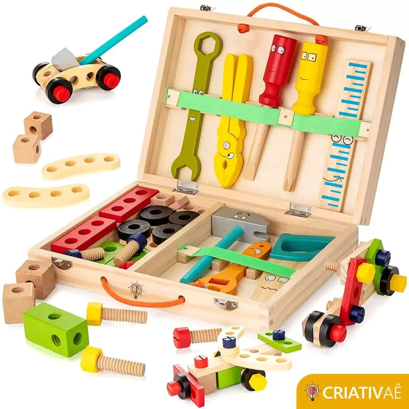 Tools Kids - Caixa de Ferramentas de Madeira Infantil I&C 3 Criativaê 