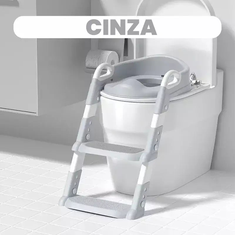 Vase Easy - Vaso Sanitário Infantil Educativo Dobrável + Brinde Exclusivo 3+ Criativaê Cinza