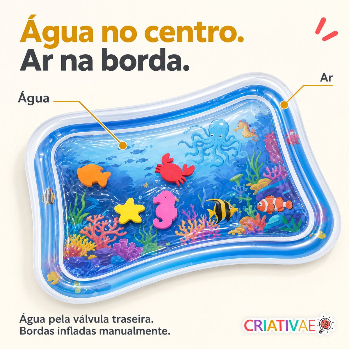 Tapete de Água Interativo para Bebês Criativaê