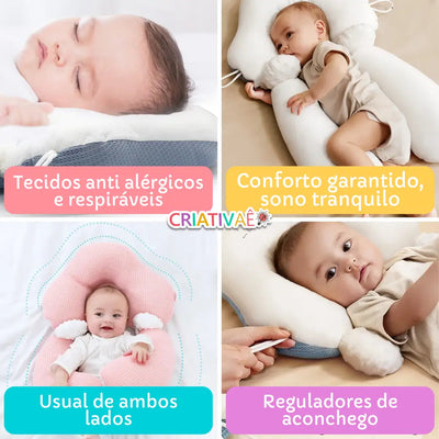 Aconcheguinho - Travesseiro anatômico para bebês premium e antialérgico Aconcheguinho - Travesseiro anatômico para bebês premium e antialérgico Criativaê 