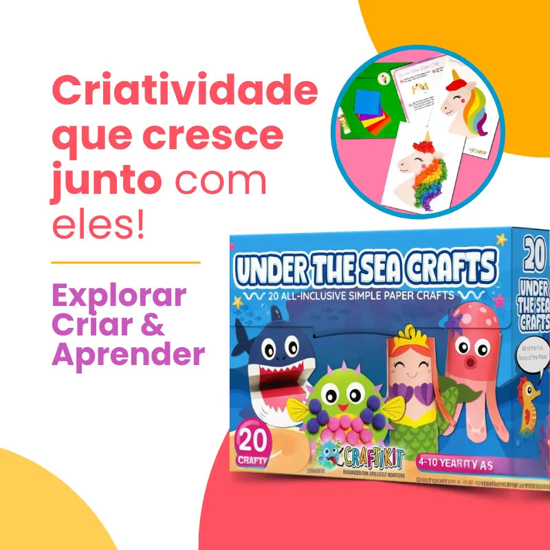 Caixa Criativa 20 Atividades de Papel – Kit de Artes Educativo Infantil | CRIATIVAE