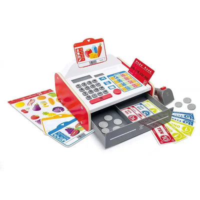 Caixa Registradora Infantil Educativa com Calculadora Solar, Scanner Luminoso e Acessórios – Hape