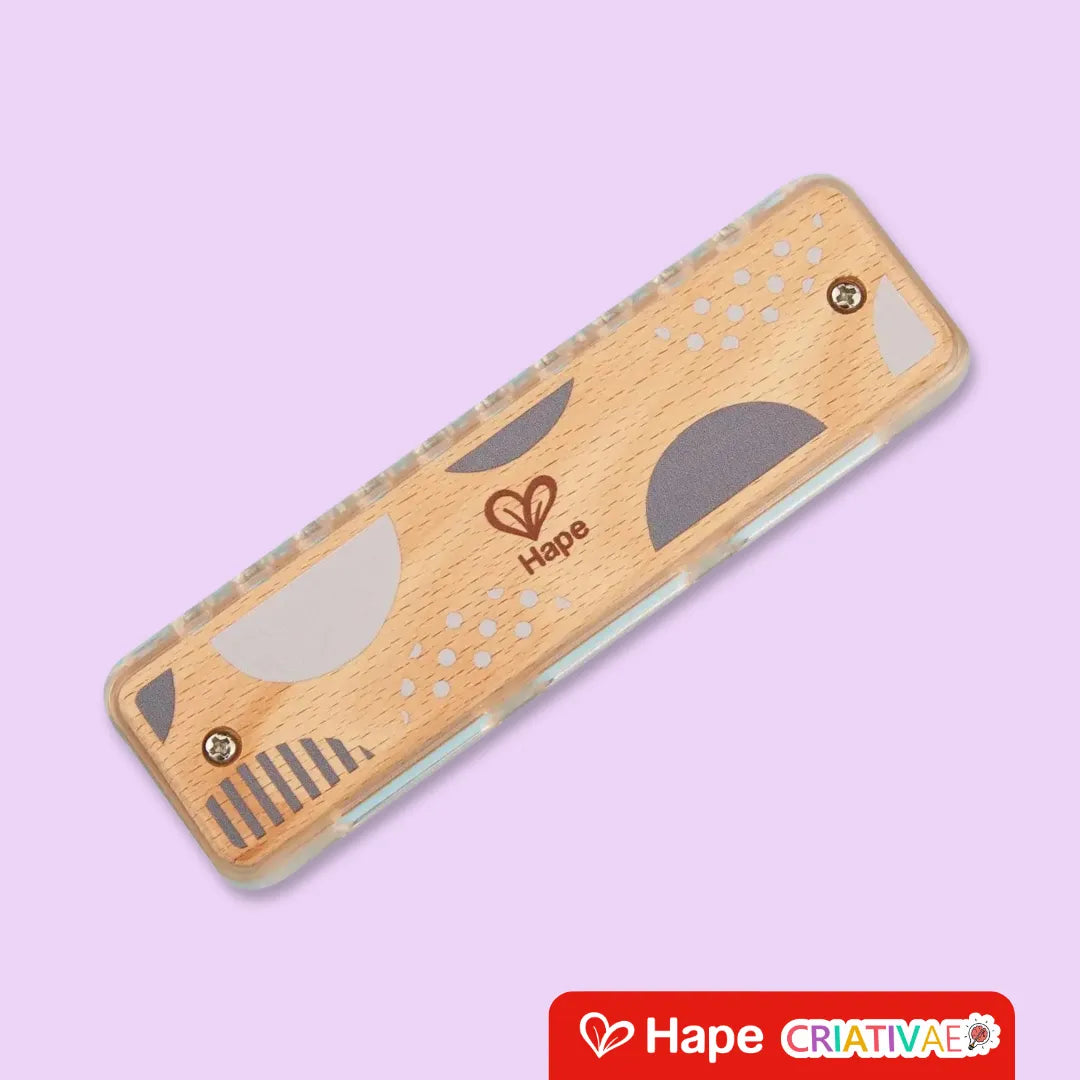 Harmónica Blues com 10 buracos - instrumento musical de madeira para crianças | Hape