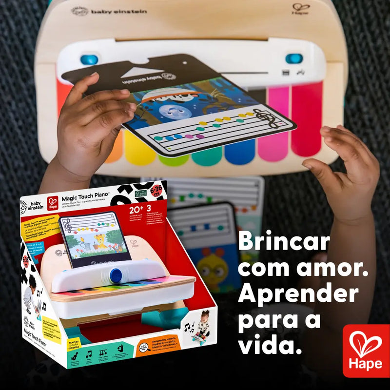 Piano Deluxe Infantil Educativo de Madeira com Touch Mágico e Músicas Guiadas – Hape