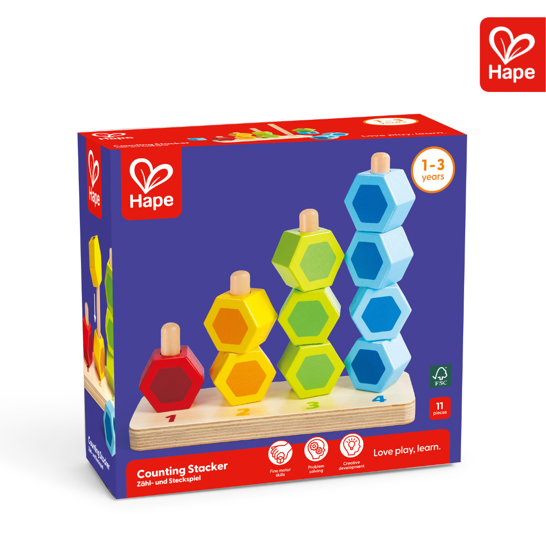 Torre de Contagem Colorida Hape - Aprender a contar nunca foi tão divertido | CRIATIVAE