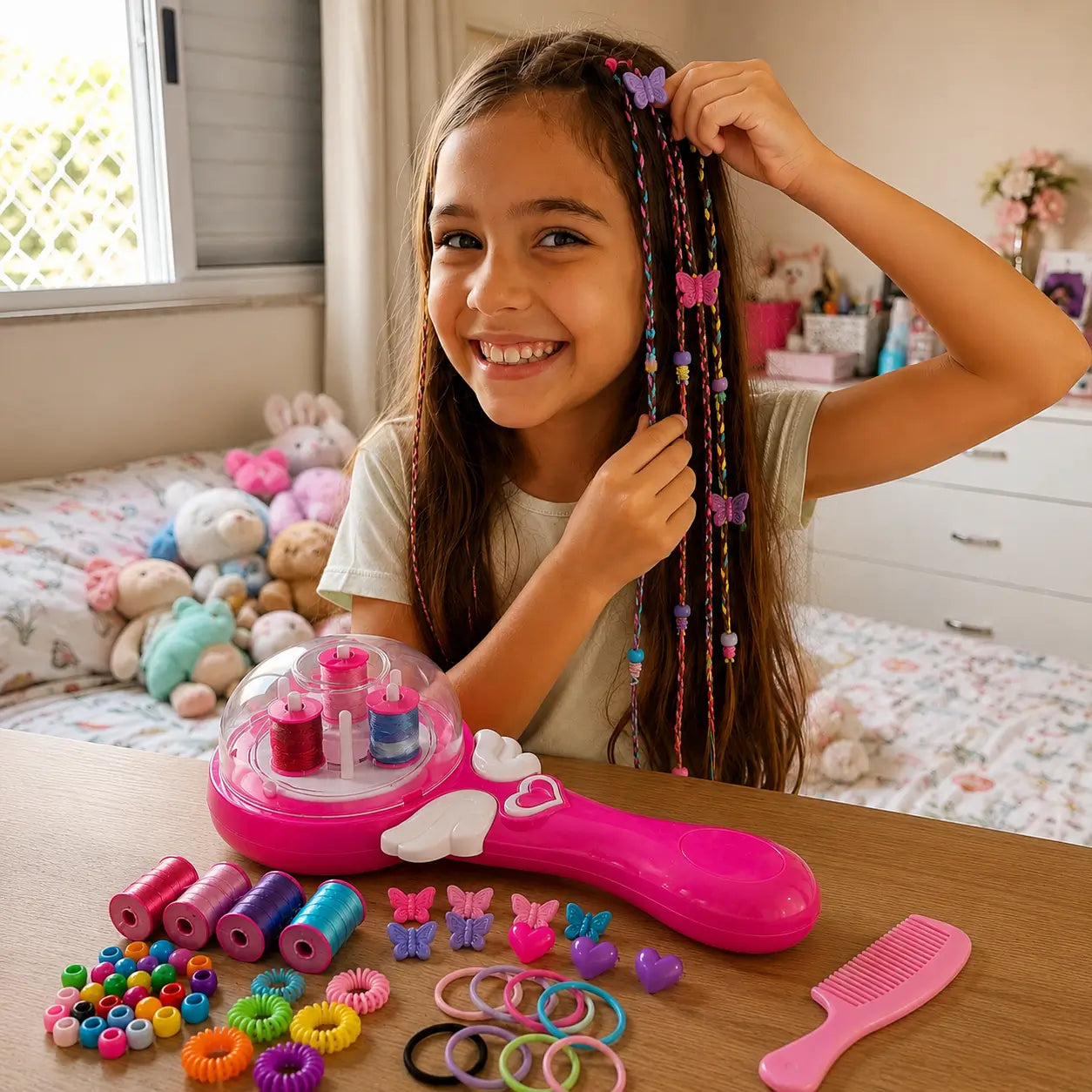 Depois — Tererê Twist Criativaê - Decorador de Cabelos Infantil com Linhas Coloridas
