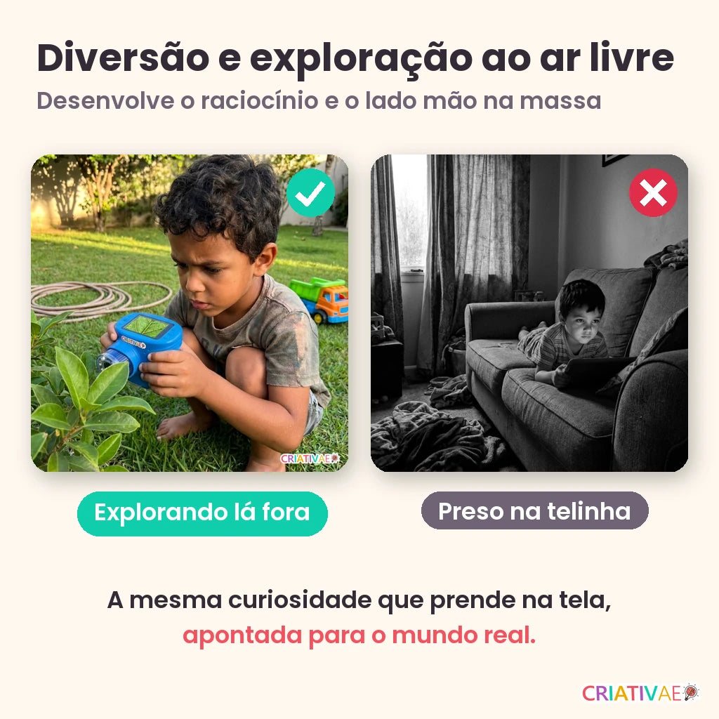 Diversão e exploração ao ar livre com o Micro Kids: explorando lá fora em vez de preso na telinha