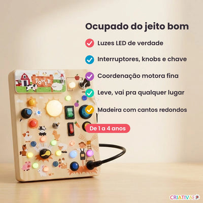 Benefícios do painel sensorial Montessori Busy Kids