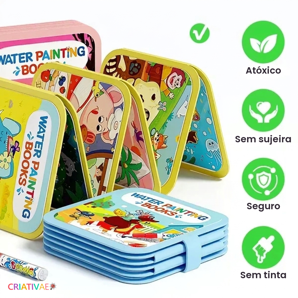 Aqua Book é atóxico, seguro, sem tinta e sem sujeira