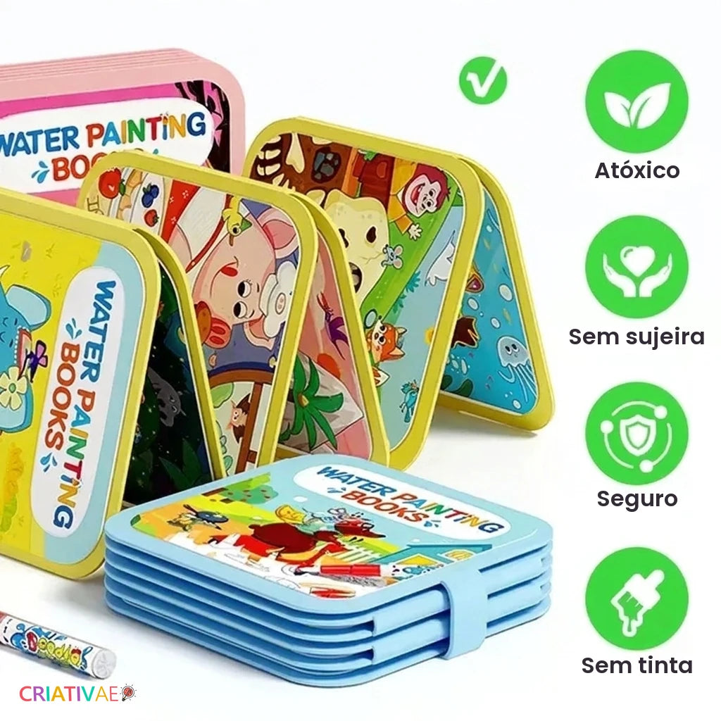 Aqua Book é atóxico, seguro, sem tinta e sem sujeira