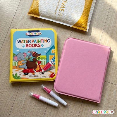 Kit Aqua Book com livros, canetas de água e embalagem Criativaê