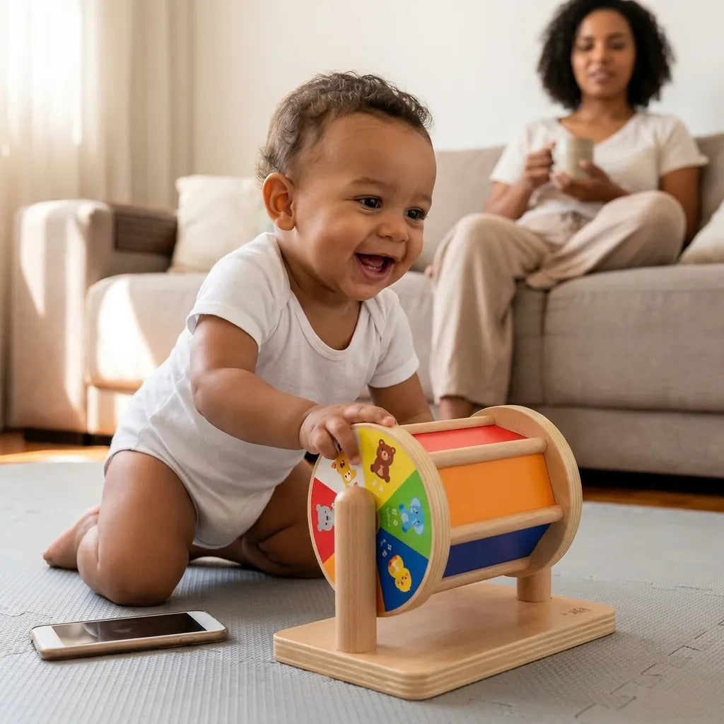 Depois — Tumble Kids Criativaê - Tambor Giratório Montessori de Madeira