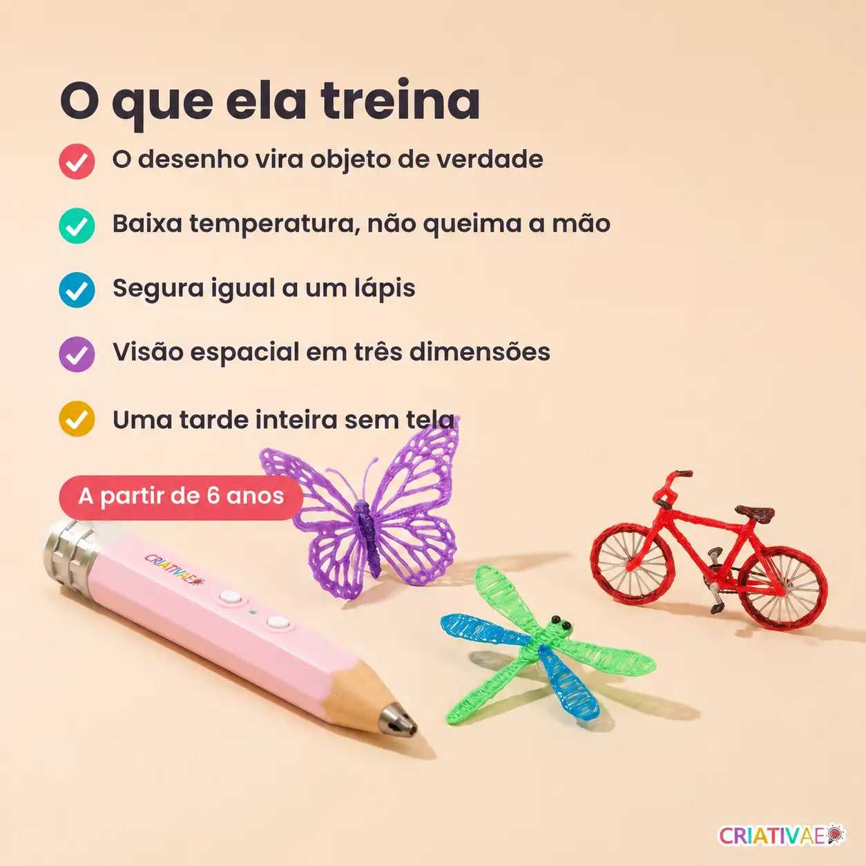 Beneficios da caneta 3D Air Pen: desenho vira objeto, baixa temperatura e visao espacial