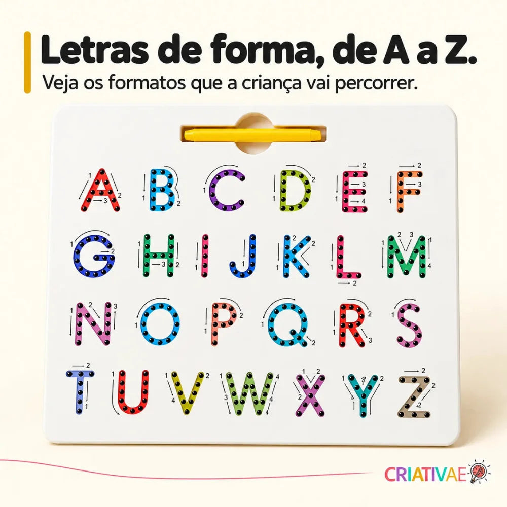 Traçado Criativaê - Quadro Magnético de Letras Dupla Face