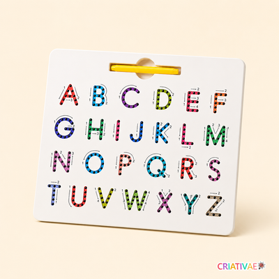 Quadro Magnético de Traçado de Letras Alfabéticas Educativo de Dupla Face | CRIATIVAE