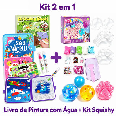 Kit Patinha Squishy - Kit + Livro de Pintura com Água