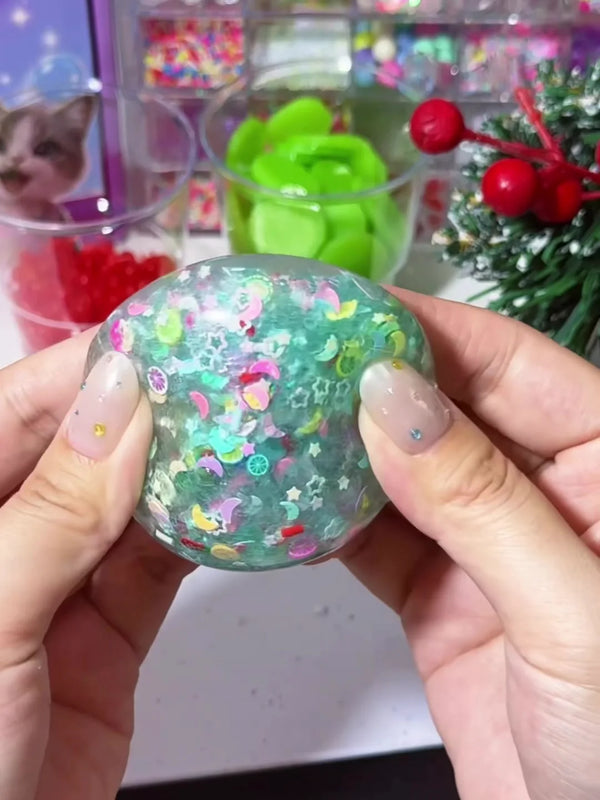 Bolinha squishy com confeitos