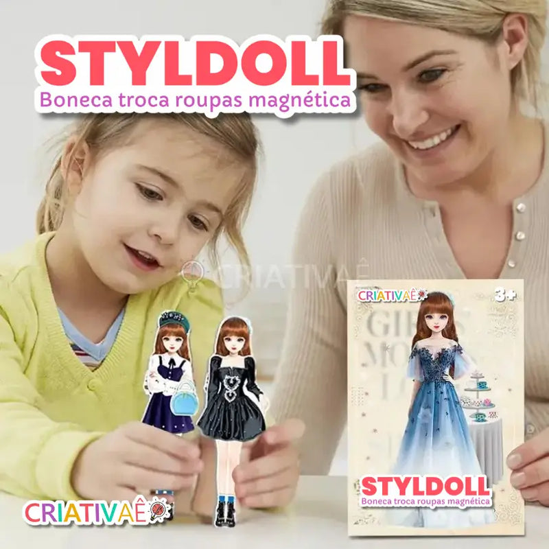 Styldoll - Nova Boneca Fashionista com Roupas Magnéticas