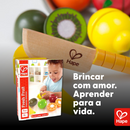 Conjunto Premium de Frutas de Madeira – Brinquedo Educativo Sensorial com Faca Infantil – Hape