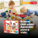 Pista de Corrida de Bolinhas de Gude de Madeira DIY com Dominó e Sino | HAPE