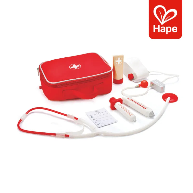 Kit Médico Infantil Completo de Madeira com Estetoscópio | Hape