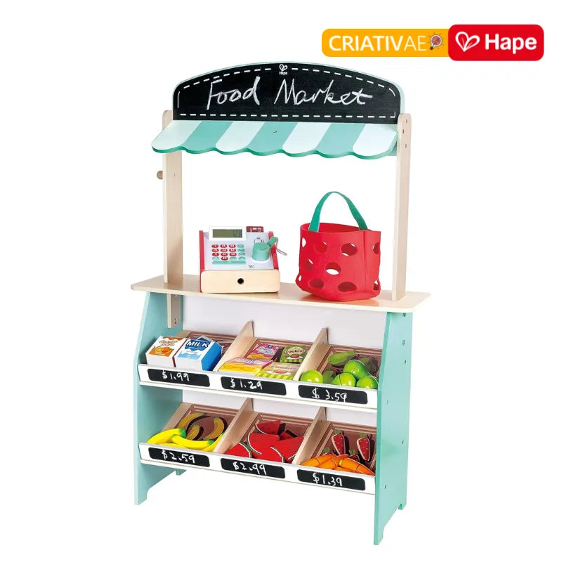 Barraca de Feira e Mercado de Madeira com Acessórios Interativos | HAPE