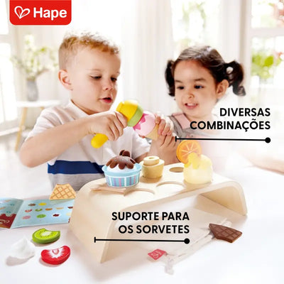 Kit Sorvetes Infantil de Madeira -  Brinquedo Faz de Conta | Hape