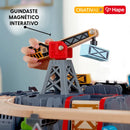 Conjunto de Trem de Madeira 50 Peças Engenharia com Guindaste Magnético | HAPE