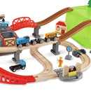 Conjunto de Trem de Madeira 50 Peças Engenharia com Guindaste Magnético | HAPE