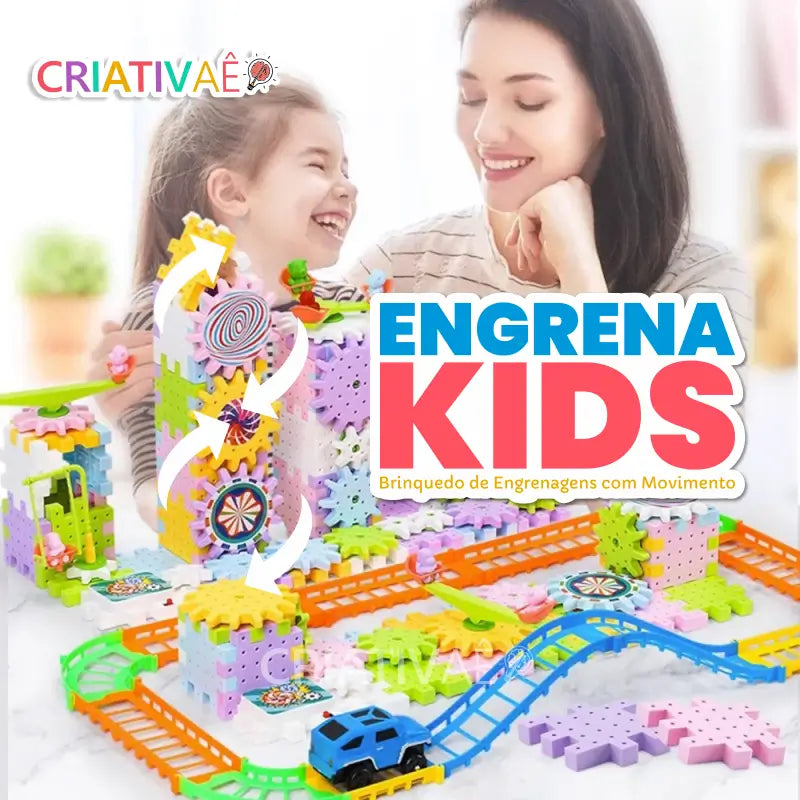 EngrenaKids - Brinquedo de Engrenagens com Movimento