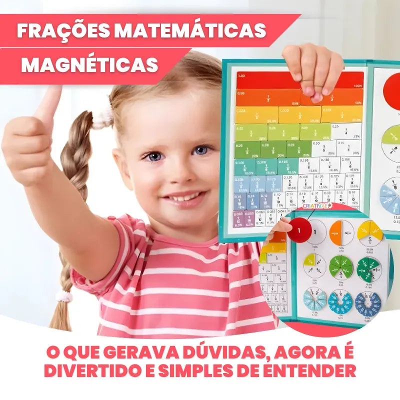 ivro Montessori Magnético de Frações – Aprendizado Visual e Educativo | CRIATIVAE