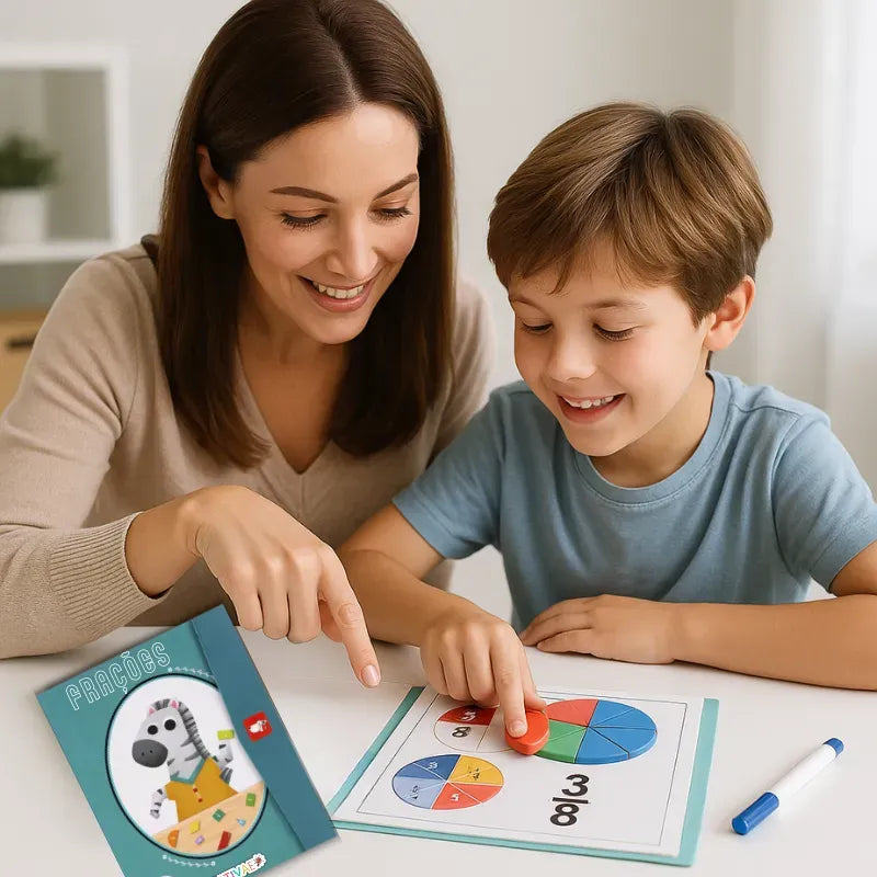 ivro Montessori Magnético de Frações – Aprendizado Visual e Educativo | CRIATIVAE