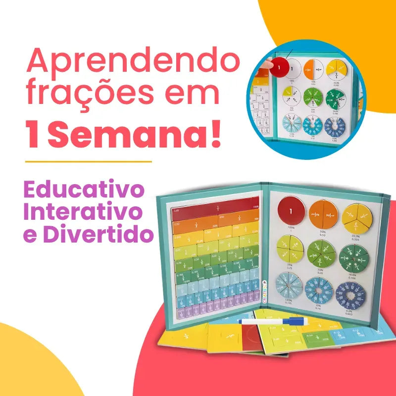 ivro Montessori Magnético de Frações – Aprendizado Visual e Educativo | CRIATIVAE
