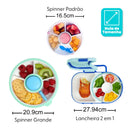 Lancheira Infantil GoBe Snack Spinner Original Portátil com Divisórias Rotativas Livre de BPA