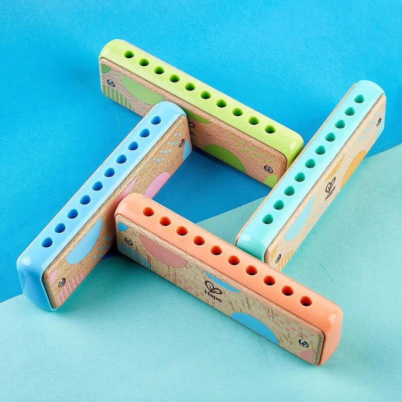 Hape Harmonica de Blues com 10 Furos - Instrumento Musical de Madeira para Crianças
