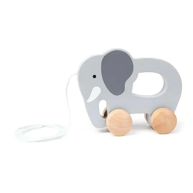 Elefante de Madeira Brinquedo Educativo para Empurrar e Puxar – Hape