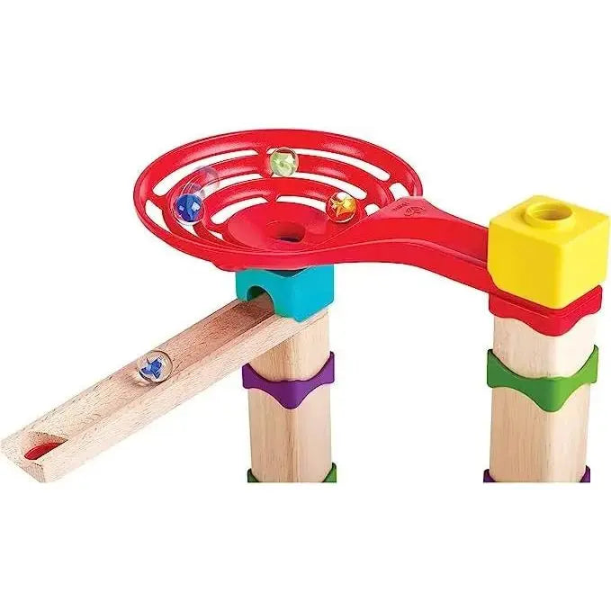 Pista de Corrida de Bolinhas de Gude de Madeira DIY com Dominó e Sino | HAPE