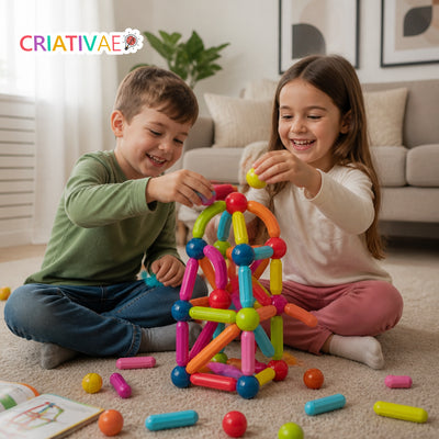 Magna Kids - Conjunto de Bolas e Hastes Magnéticas Criativaê