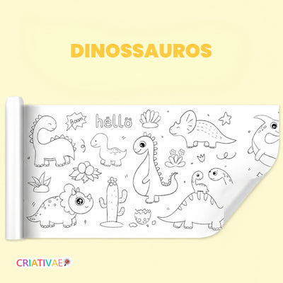 Bobina Criativa Criativaê - Rolo de Colorir de 3 Metros com Mais de 1000 Desenhos Coláveis