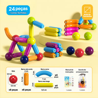 Magna Kids - Conjunto de Bolas e Hastes Magnéticas Criativaê