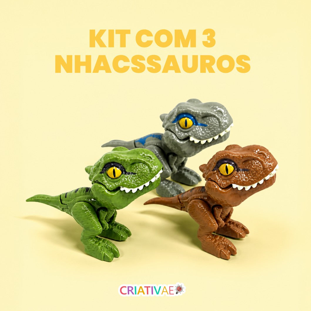 Kit Nhacssauros Criativaê - Kit Dinossauros de Brinquedo Anti-stress