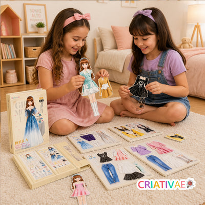 Styldoll Criativaê - Nova Boneca Fashionista com Roupas Magnéticas