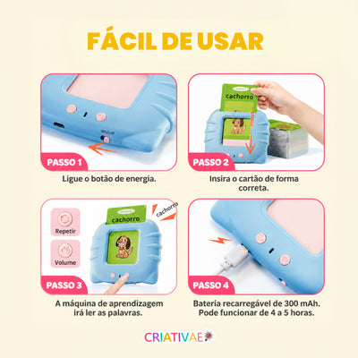 Card Kids - Cards Falantes Educacionais para Desenvolvimento Cognitivo e Linguístico - 224 palavras