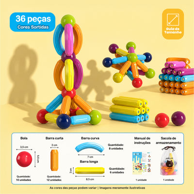 Magna Kids - Conjunto de Bolas e Hastes Magnéticas Criativaê
